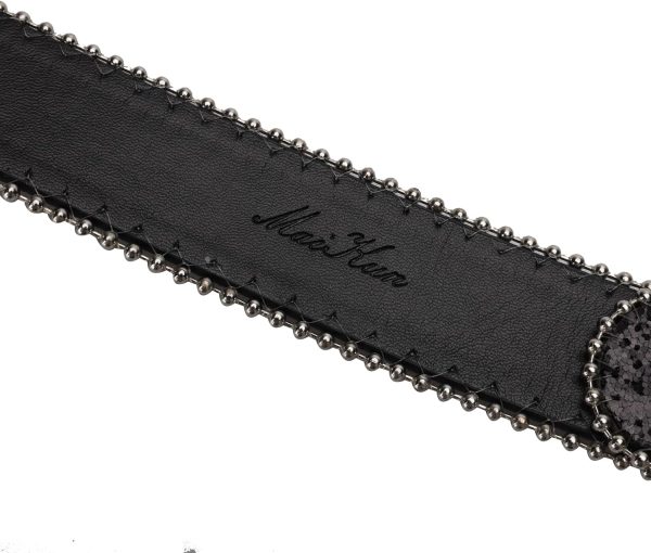 maikun Rhinestone Skull Belt for Men Women, Bling Western Studded Y2K Leather Belt - Image 6