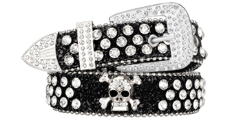 Bling Studded Skull Belt