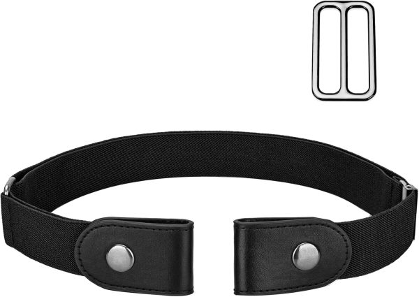 maikun No Buckle Women Men Stretch Belt, Invisible Elastic Belt for Jeans Pants Dresses
