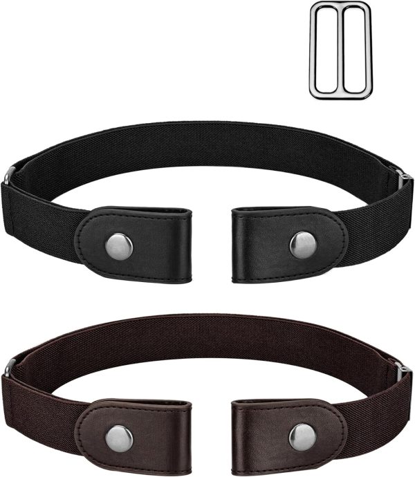 maikun No Buckle Women Men Stretch Belt, Invisible Elastic Belt for Jeans Pants Dresses - Image 35