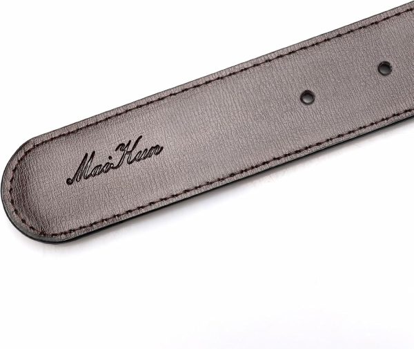 maikun Mens Reversible Leather Belt, Black Casual Belts for Men, One Reverse for 2 Sides - Image 6