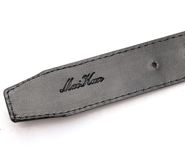 maikun Mens Reversible Leather Belt, Black Casual Belts for Men, One Reverse for 2 Sides - Image 9