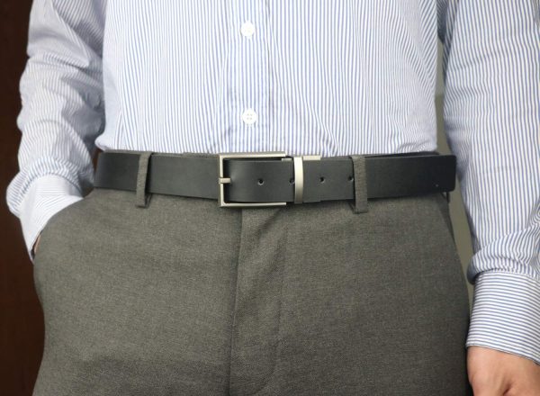 maikun Mens Reversible Leather Belt, Black Casual Belts for Men, One Reverse for 2 Sides - Image 14