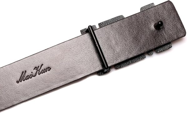 maikun Mens Dress Leather Belt, 1.3'' Width Casual Black Belt for Men - Image 6