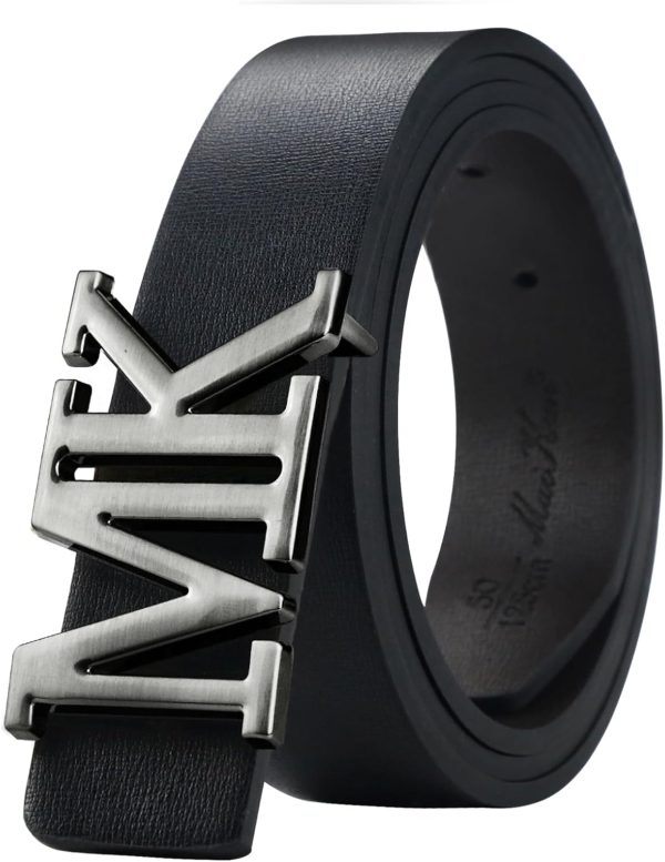 maikun Mens Dress Leather Belt, 1.3'' Width Casual Black Belt for Men - Image 7