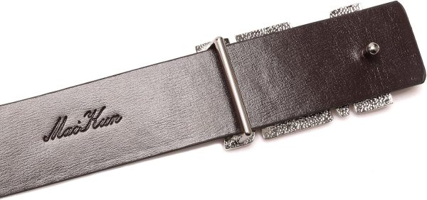 maikun Mens Dress Leather Belt, 1.3'' Width Casual Black Belt for Men - Image 11